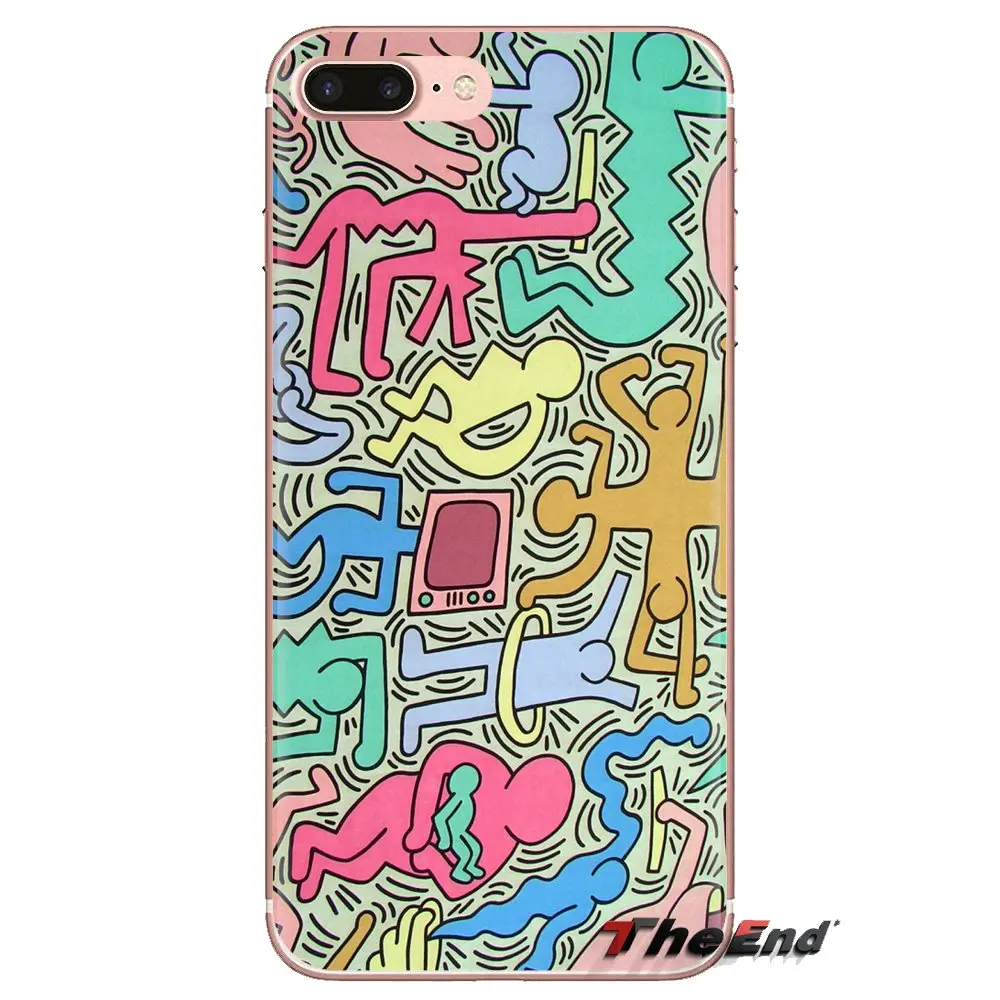 Чехол для телефона Кит Харинг работает с цветным принтом huawei Honor 7X V10 6C V9 6A играть 9