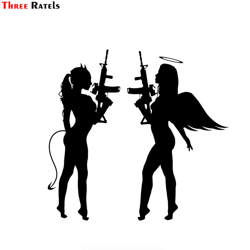 

Three Ratels FD 684 Angel Face Devil Girl Car Stickers Body Covering Vinyl Material Anti Scratch Film Waterproof Decals