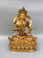 12chinese folk collection old bronze gilt outline in gold vajrasattoo guanyin vajrasattva sitting buddha office ornaments