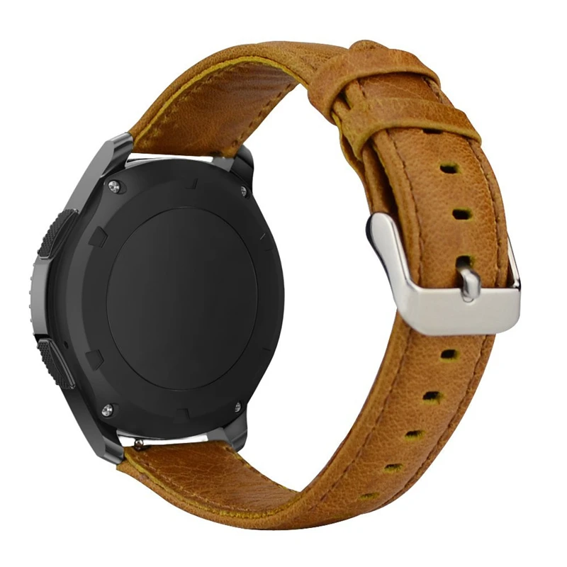 

22mm Genuine Leather Strap Replacement Watch Band for Samsung Gear S3 Frontier/Classic SM-R760 and Moto 360 2nd Gen 46mm Watch