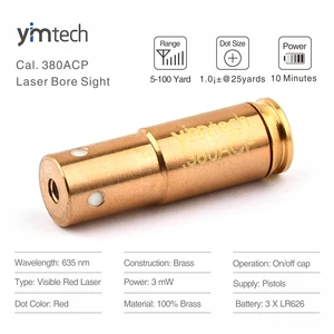 380ACP Boresighter Universal Laser Bore Sight, Red Dot Laser Cartridge Gun Sighter Pistols Bullet