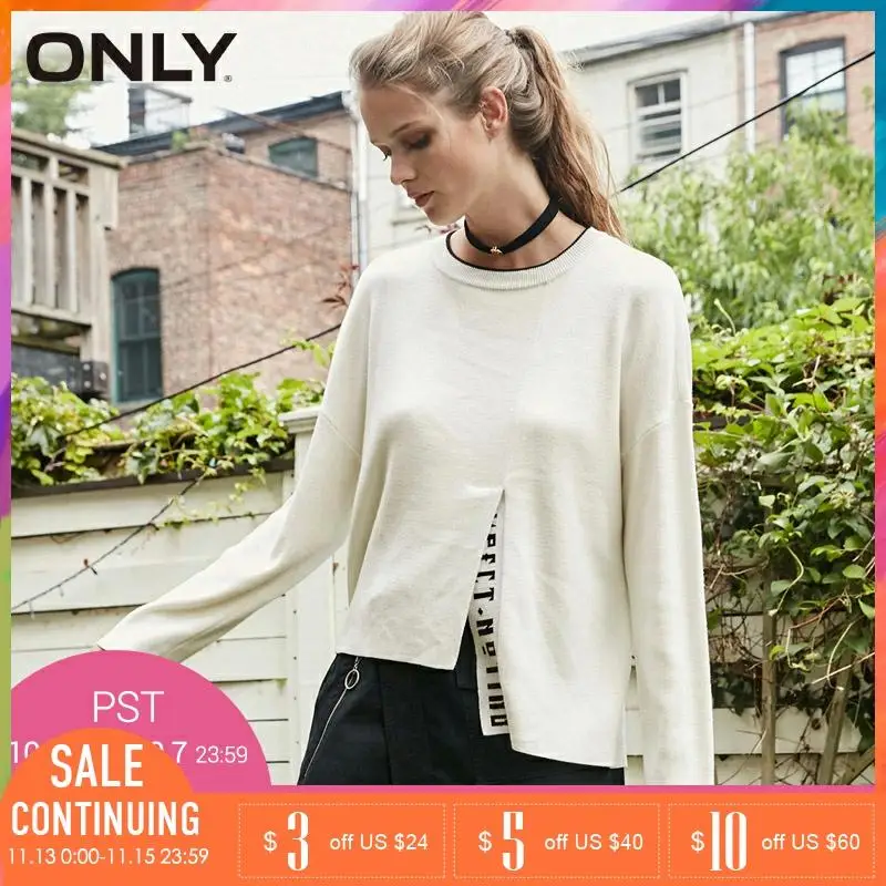 Only 2018 Новинка Женский Свитер с Длинными Рукавами Повседневный Пуловер Удобный и
