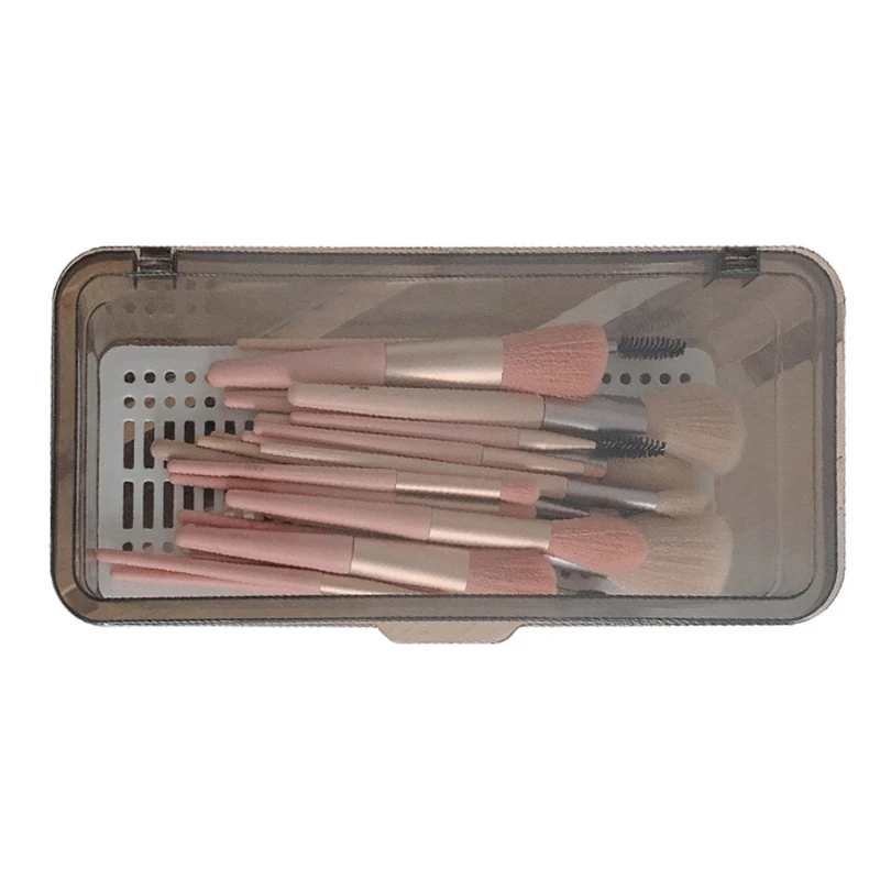 Новинка 2021 прозрачная коробка для хранения косметических кистей с крышкой