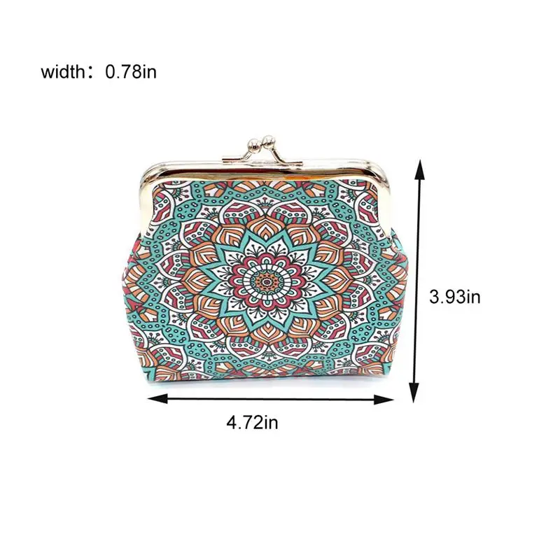 Женский кошелек в этническом стиле ретро с принтом мини-кошелек геометрическим