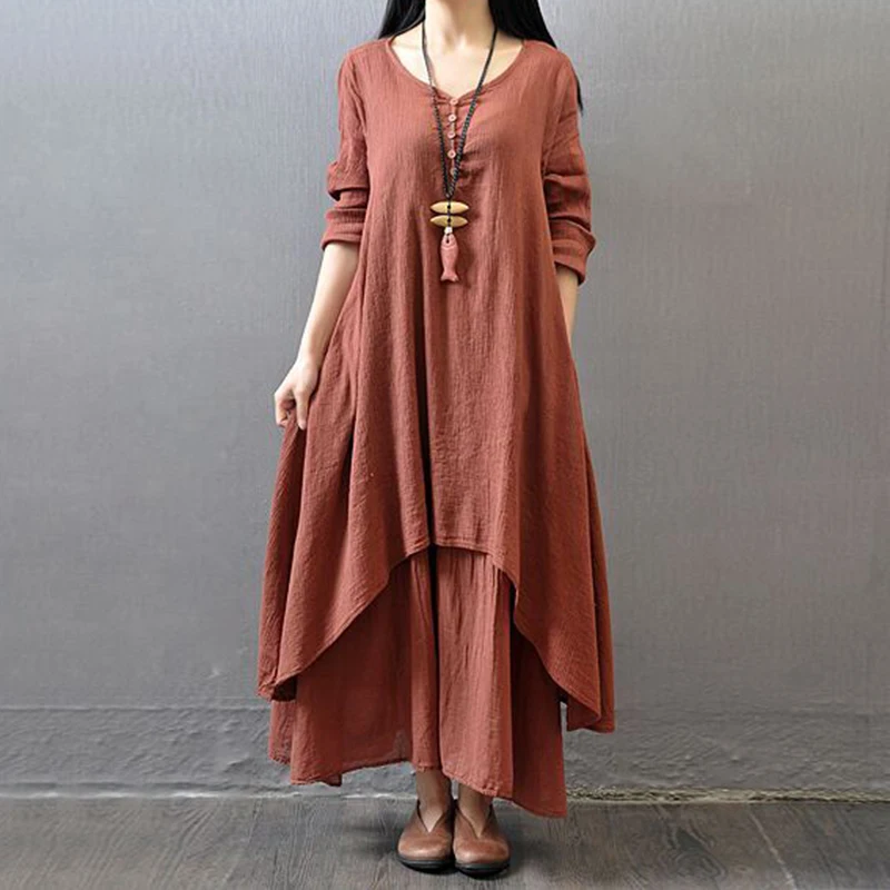 Женское длинное платье в стиле бохо с длинным рукавом 2020|Женские платья| |