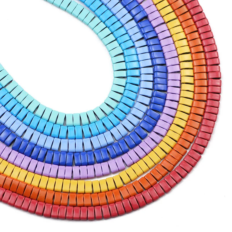 

Натуральный камень, два отверстия, синие, фиолетовые, желтые прямоугольные гематитовые бусины 5x2 мм, разделители, свободные бусины, аналогич...