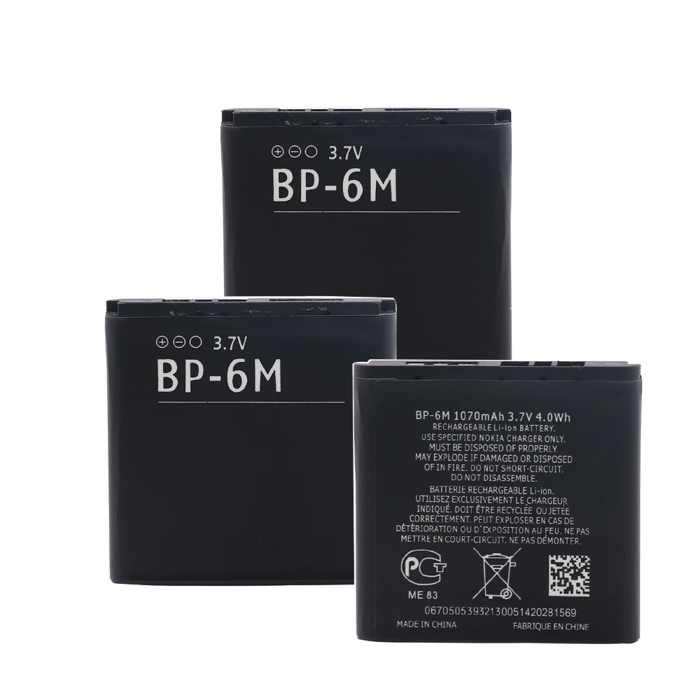 Перезаряжаемые 3 7 V 1070 мА/ч литий Батарея BP-6M для Nokia N73 N77 N93 N93S 3250 6151 6233 6234 6280 6282 6288 6290