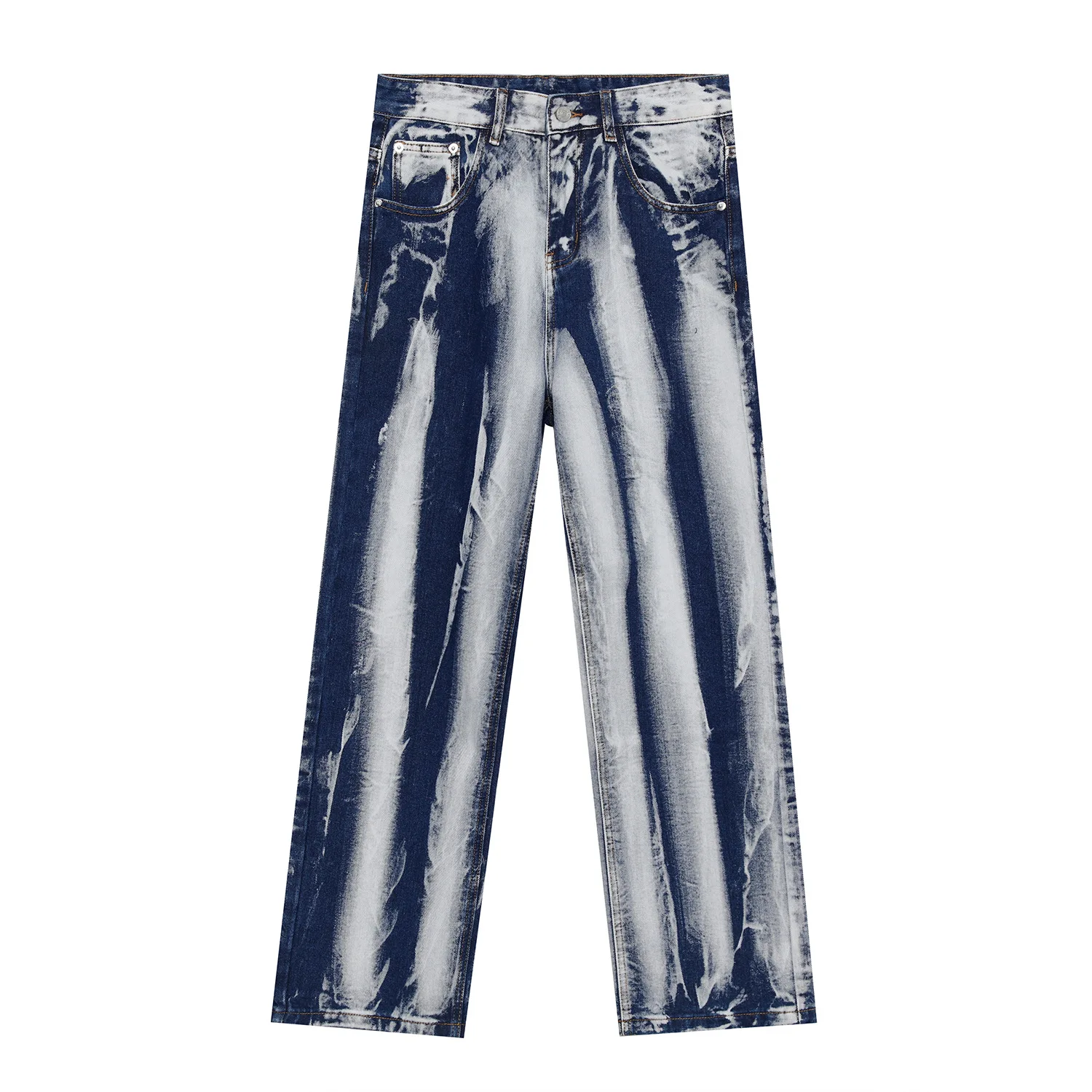 

Man Korean Style Streetwear Hip Hop Jeans Trousers Men's Tie Dye Vintage Casual Straight Jeans Denim Pants Menswear