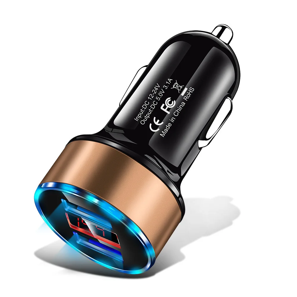 Автомобильное зарядное устройство DSMOTEK 3.1A светодиодный дисплей двойной USB