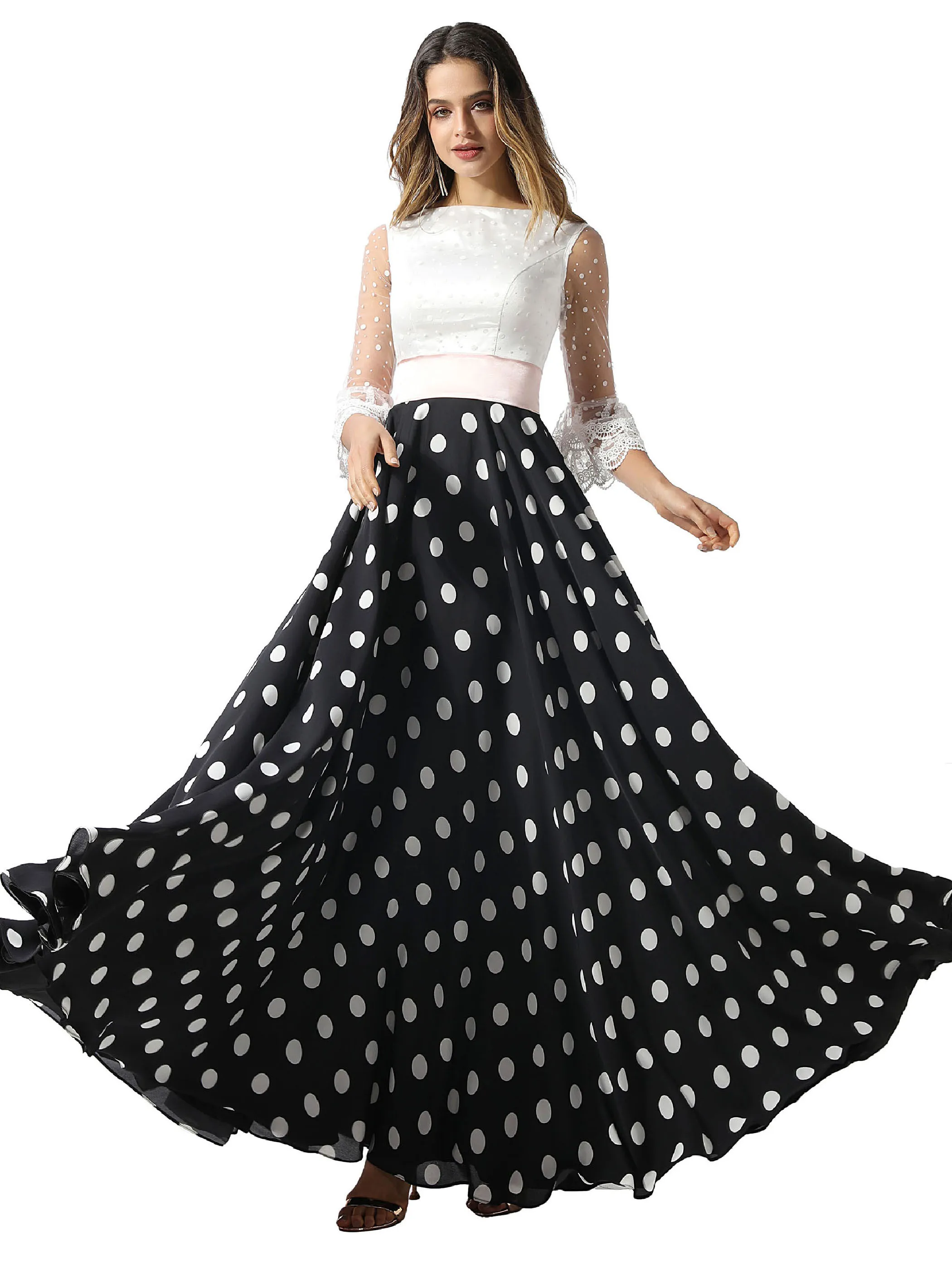 Женское кружевное платье с поясом кушаком элегантное ТРАПЕЦИЕВИДНОЕ ПЛАТЬЕ в