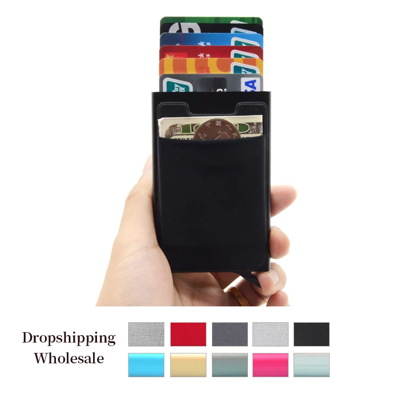 Смарт кошелек Rfid кредитный держатель для карт металлический тонкий мужской