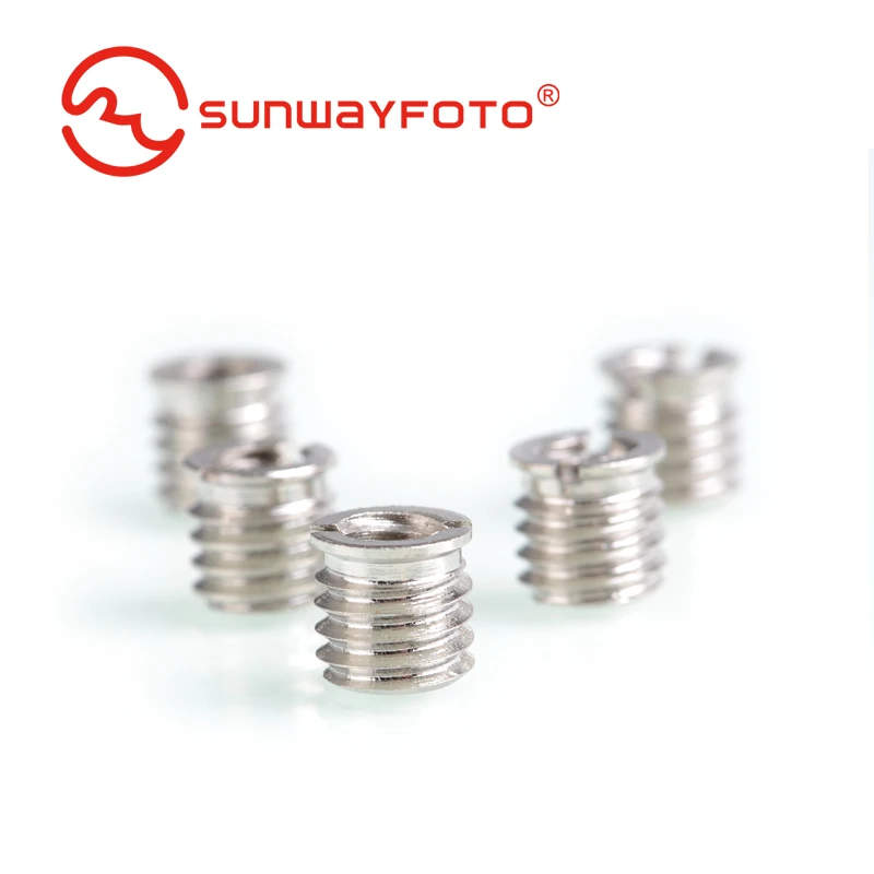 Sunwayfoto TN-1* 5 шт. из нержавеющей стали от 1/4 до 3/8 дюймов адаптер для штатива/втулка для головки штатива быстросъемная пластина