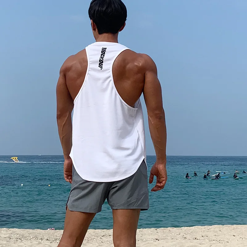 

Quick-Drying Sports Vest Men's Vest Fitness Vest Tide Brand Sleeveless Shirt Summer Casual Sweat-Absorbent Sportswear