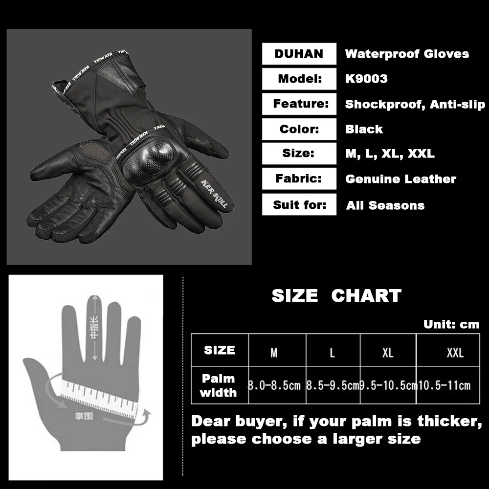 

DUHAN Motorcycle Gloves Waterproof Moto Racing Accessories Breathable Moisture Wicking Bicycle Accessories Full Finger Gloves