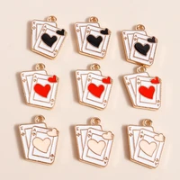 10pcs 1715mm creative funny poker charms pendants necklaces keychain making accessories playing card charms jewelry findings