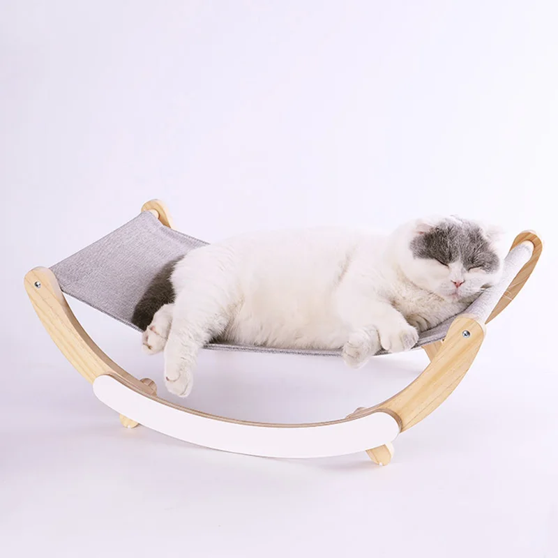 

Wooden Bed Cats Dogs Hammock Cat Bed Shaker Hammock For Cat Small Dog Nest Mat Puppy Kitten Hanging Beds Pets Furniture Supplies