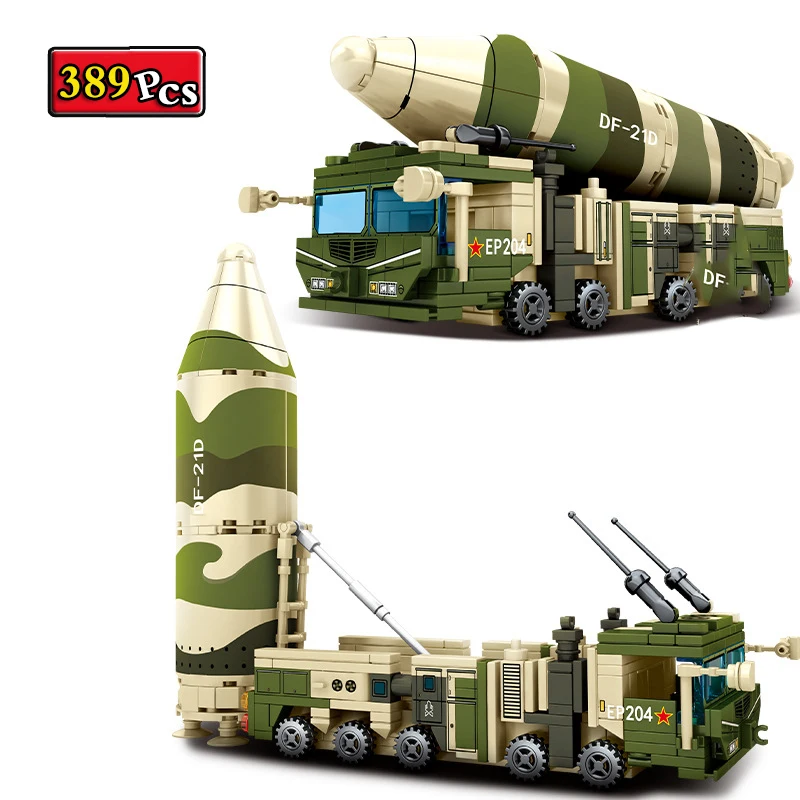 

WW2 Military Series World War II Cute DF-21D Missile Vehicle Soldier Weapon Accessories MOC Building Blocks Bricks Toys Gifts