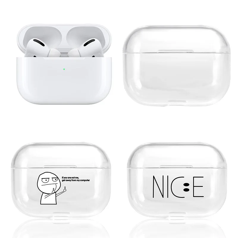 Чехол для Airpods Pro прозрачный жесткий пластиковый беспроводной Bluetooth наушники