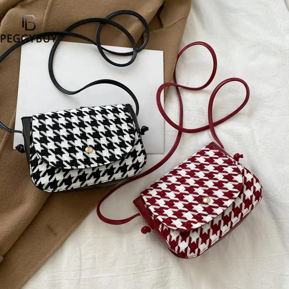 

Винтажная кожаная сумка-мессенджер через плечо, Женский клетчатый узор, маленький кошелек, сумка, модная Изысканная сумка для покупок