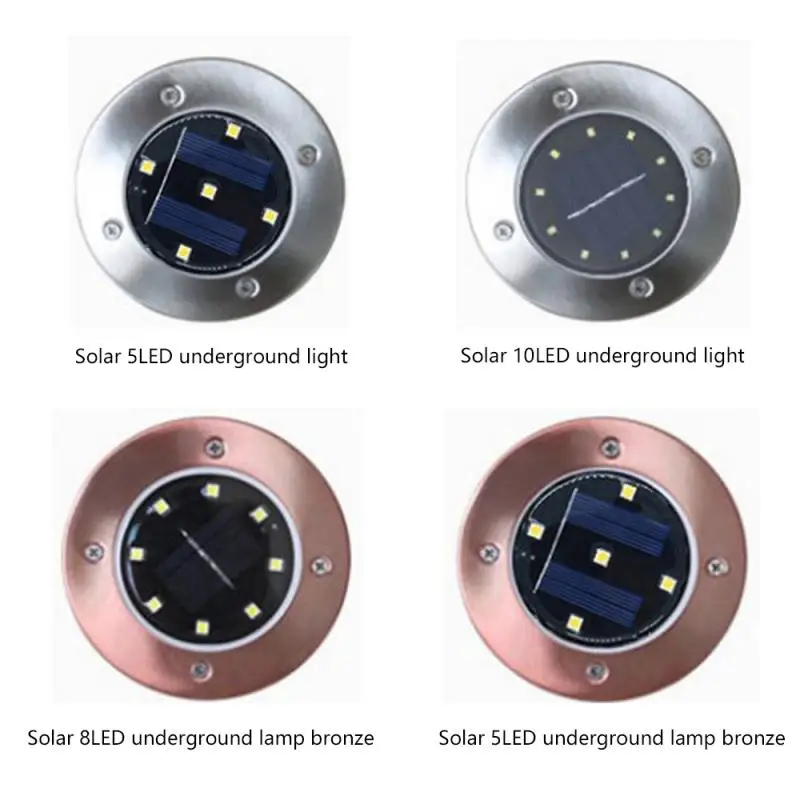 

LED Solar Power Waterproof Lawn Buried Light Under Ground Lamp Outdoor Path Way Garden Decking Light Intelligent Landscape Light