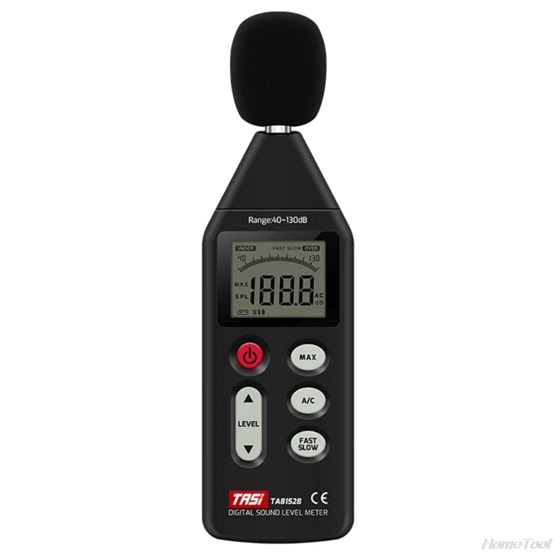 

Digital Sound Level Meter with USB Data Connection 40-130dB Tester Volume Decibel Measuring TA8152B LCD Display M09 21