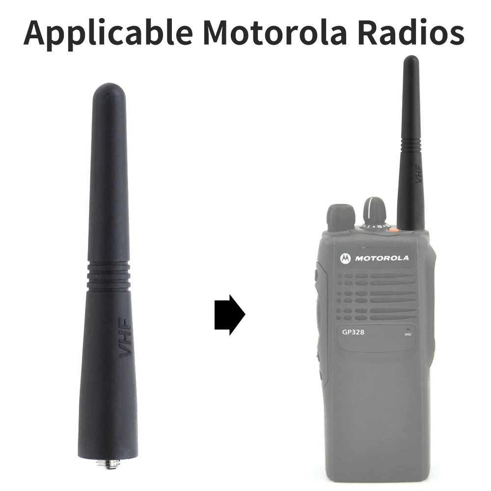 Короткая резиновая антенна PMAD4014 136-174 МГц для Motorola GP68, GP2000, PRO2150, GP328, PRO5150, GP338, PRO7150 - 5 упаковок от AliExpress WW