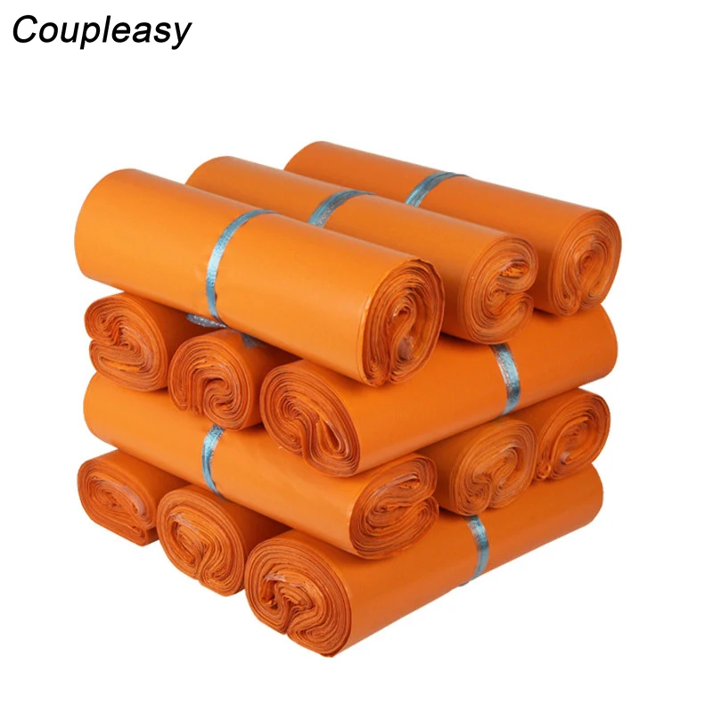 100 шт./лот пластиковый конверт оранжевого цвета 8 размеров сумки для доставки