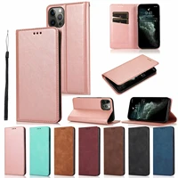 magnetic leather flip phone case for iphone 12 mini 11 pro xs max xr x se 2020 8 7 6s 6 plus wallet card holder stand cover case