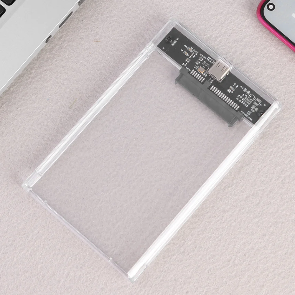 

USB 3.1 Type-C Mobile Hard Drive Disk Box Support 8TB Transparent 2.5 inch SATA HDD SSD External Enclosure Case for Laptop PC