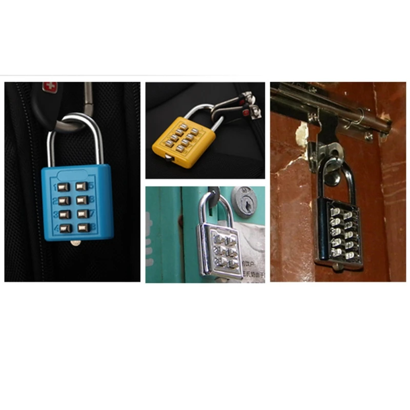 Замок с паролем для шкафа 8 цифр комбинация кнопка механический код навесной