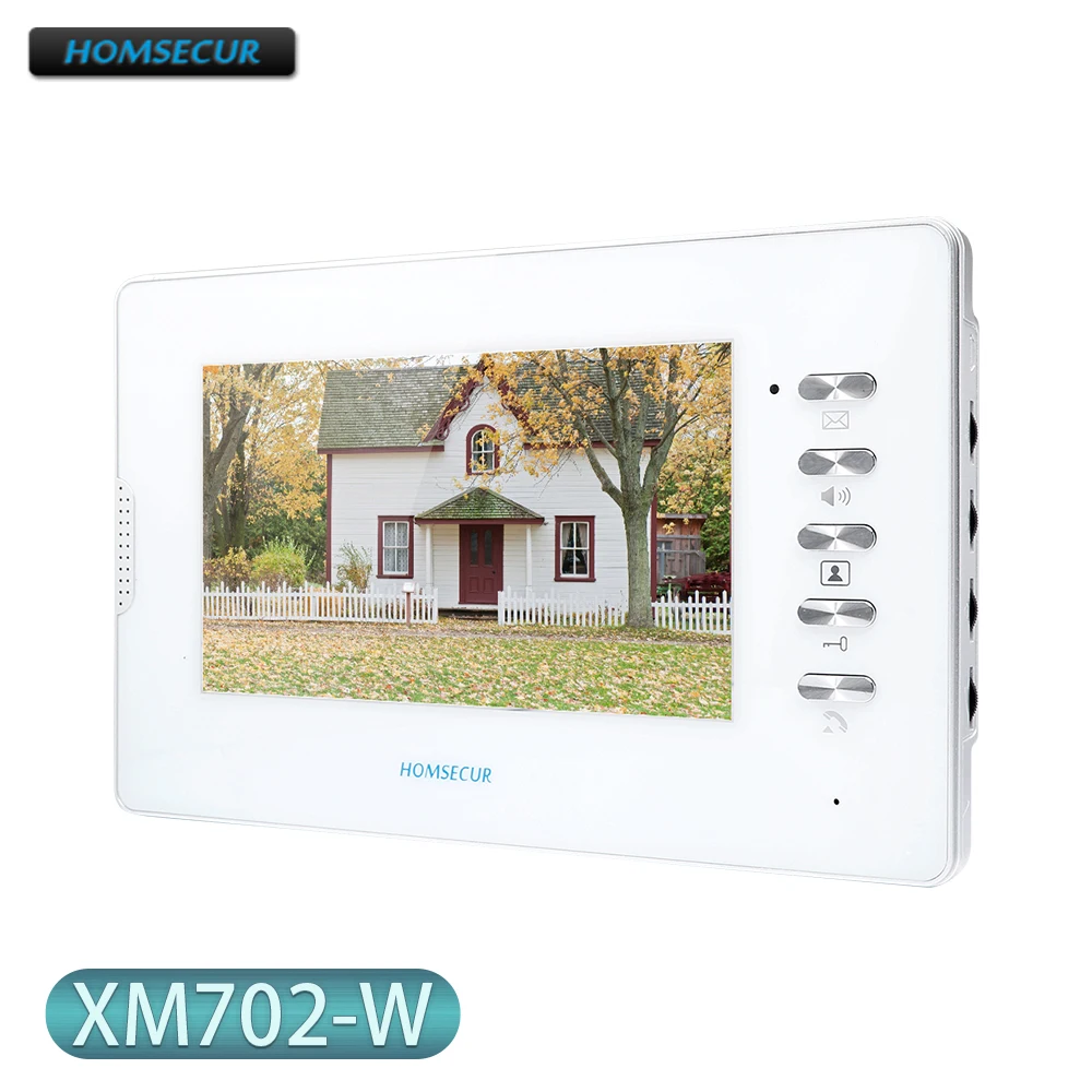 XM702-W Intercom Monitor with 7inch Screen for HOMSECUR HDS Series Video Door Phone Intercom System