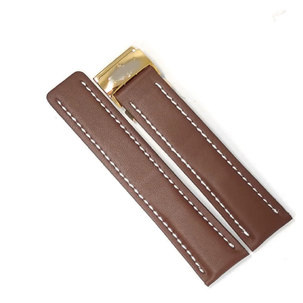 

Shadowshark 20mm/22mm/24mm Watch Band Needle Lines Plain Weave Real Cowhide The Latest Summer 2021 Model Beautiful in Colors