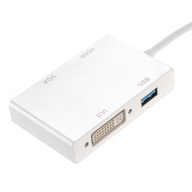 4 в 1 Тип C штекер Hdmi Vga Dvi Usb 3 0 Женский адаптер конвертер Поддержка K 1080 P для Macbook Google