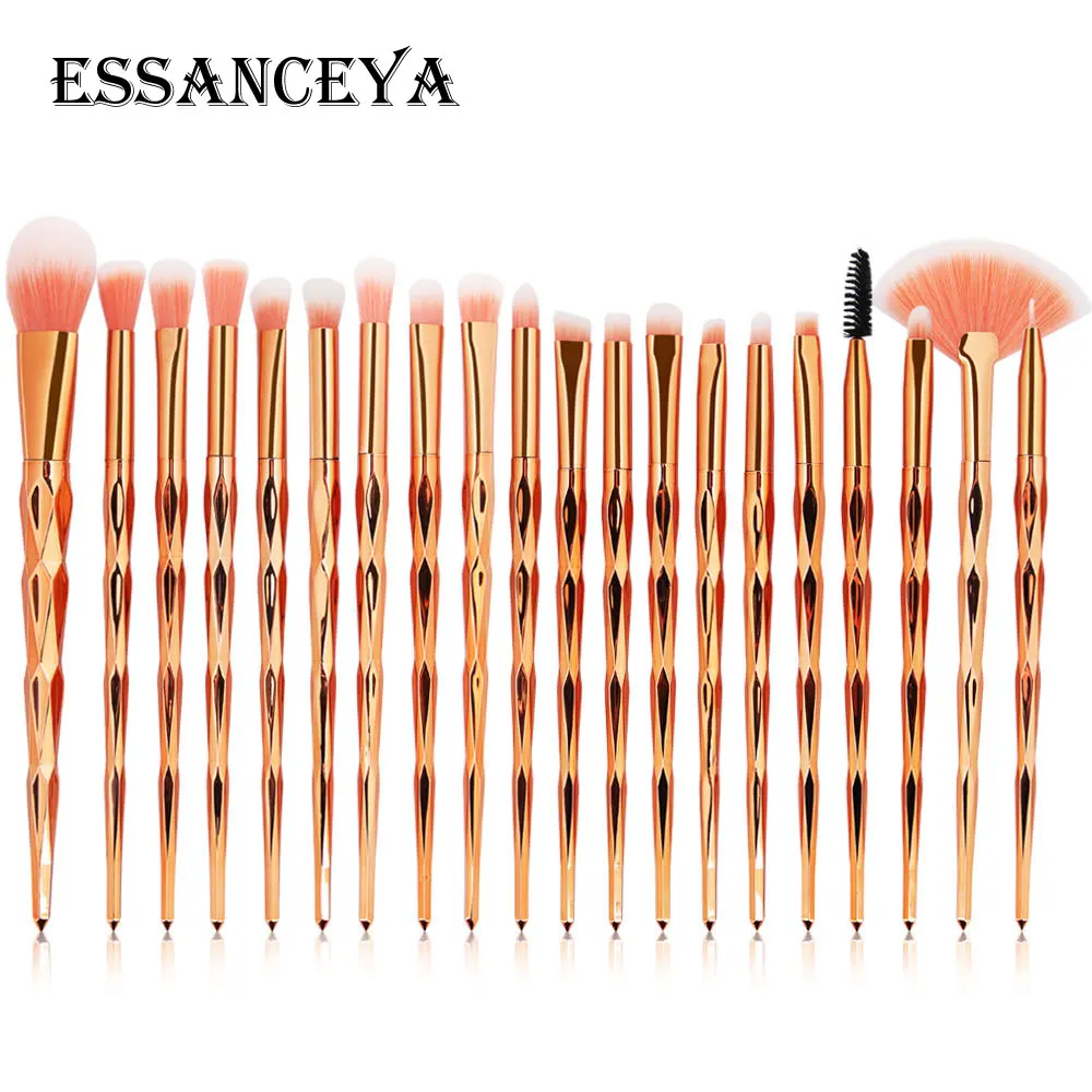 ESSANCEYA Горячая 11/21 шт. Русалка алмазные кисти для макияжа комплект рыбий хвост основа для макияжа лица Румяна Тени для век макияж кисть для смешивания кисти для макияжа