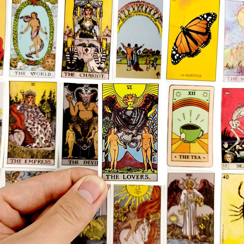 

60pcs/pack Divination Card Tarot Cartoon Stickers For DIY TOY Skateboard Laptop Decals Scrapbook Skateboard Luggage Guitar
