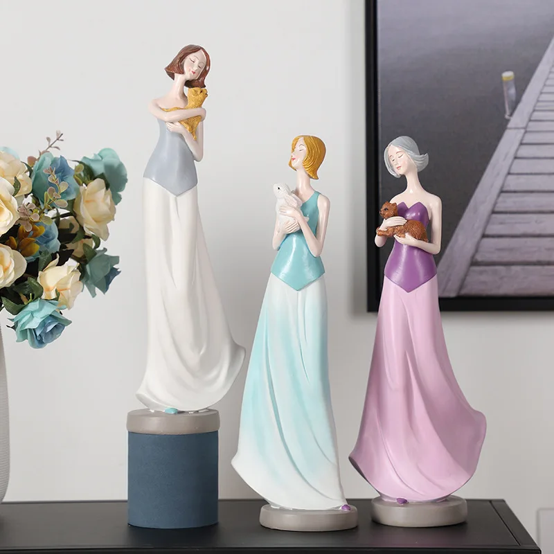 

Творческий светильник роскошная девушка номер домашнего декора смолы детская комната спальня ТВ шкаф рабочего украшения подарок ко Дню Св...