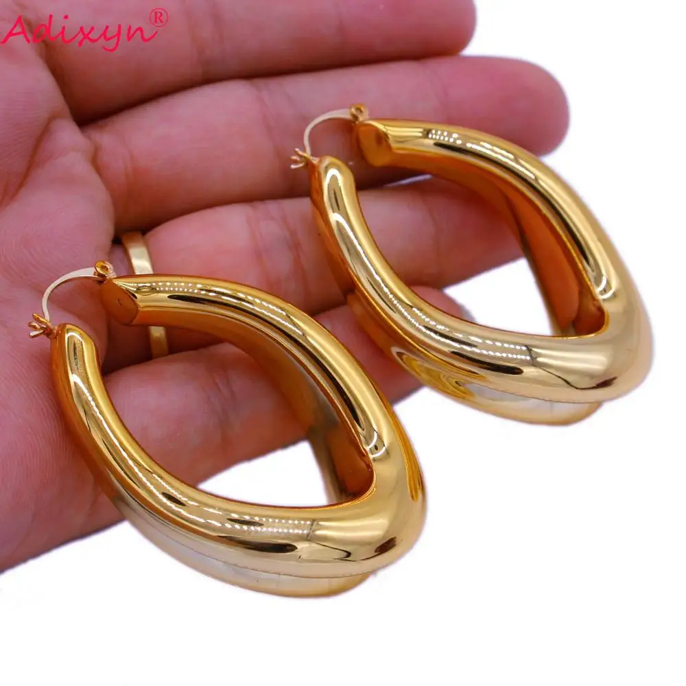 Adixyn Irregular Rose Gold Color Jewelry Sets Hollow Round Necklace&ampEarring&ampPendant For Women/Girls Birthday Party Gift N03198 |