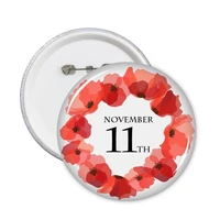 art painting corn poppy garland remembrance day uk round pins badge button clothing decoration gift 5pcs