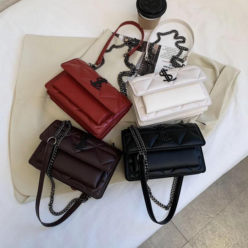 

2021 Women Handbags Famous Brand Women Messenger Bag Chains PU Leather Women Shoulder Bag Fashion Small Flap Bags bolsos mujer