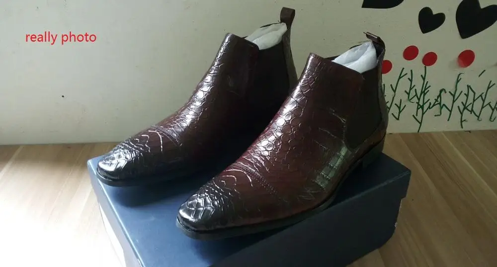 Модельные туфли Мужские Ботильоны без застежки Повседневная обувь из