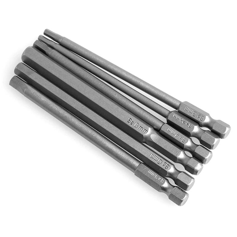 6Pcs/Set T2.5-T8 100mm Magnetic Torx Screwdriver Bits 1/4" Hex Shank | Инструменты