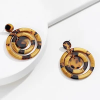 vintage geometric hollow circles statement drop earrings acrylic acetic acid bohemia geometric dangle earring for women bijoux