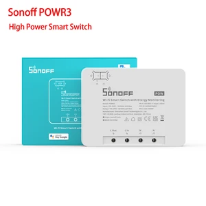 Умный переключатель SONOFF POWR3 высокой мощности с поддержкой Wi-Fi для включениявыключения питания сделай сам, переключатель с защитой от перегрузки и измерением энергопотребления