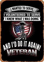 proud to be a veteran 41 metal tin sign wall decor man cave military fan gift home bar pub decorative military posters 12x8 in