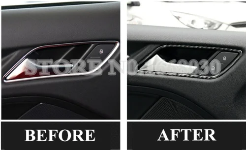 4 шт. накладки на дверную ручку автомобиля из углеродного волокна для Audi A3 S3 2014-2019 |