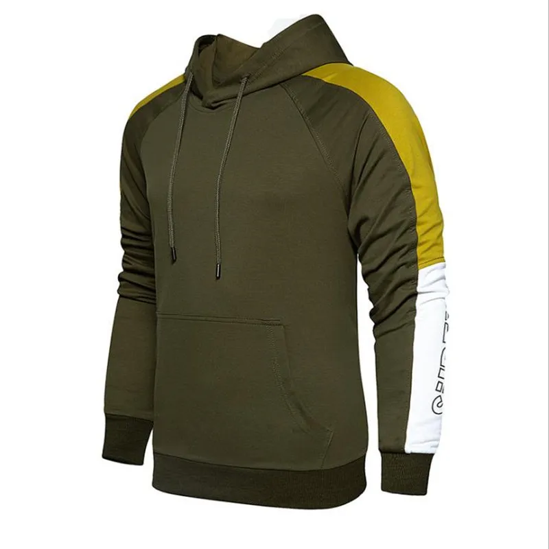 

Spring Autumn Thin Men Terry Hoodie Youth Male Plus Size Color Contrast Letter Printed Hooded Fashoin Brand Jogger Sweatshirt