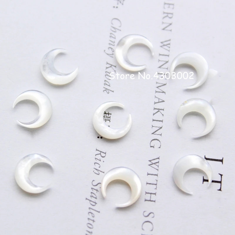 100pcs/lot 8mm Natural Moon Mother of Pearl shell for DIY Jewelry Cut MOP Beads fake nails | Украшения и аксессуары