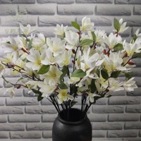 11 heads small magnolia artificial silk flowers for wedding party decorationhome garden floral arrangement flower branch