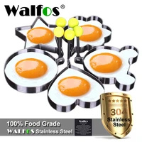 walfos 5pcsset stainless steel cute shaped fried egg mold pancake rings mold kitchen tool