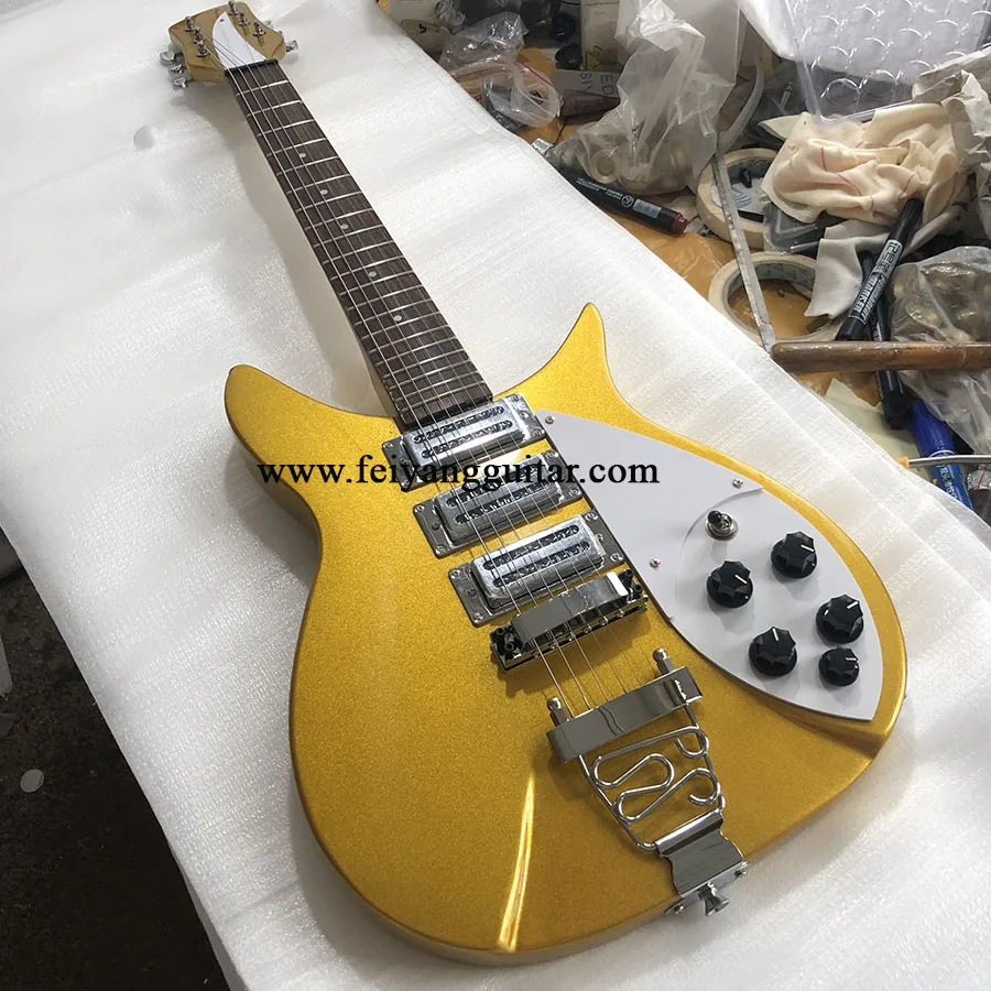 

High-quality 6-string 325 electric guitar, gold paint, Korean pickup, rosewood fingerboard, bright fingerboard, postage